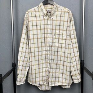 Barbour Cream Flannel Shirt with Yellow & Navy Accents